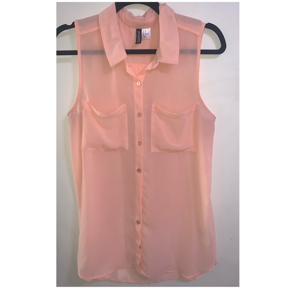 Divided by H&M Sleeveless Peach Blouse Size 8
